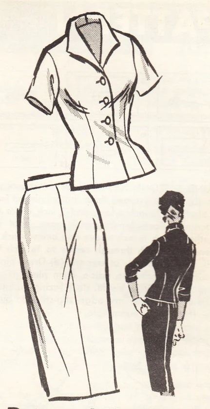 HCC #61 PDF Pattern for 11 1/2" female fashion doll, jacket and skirt suit