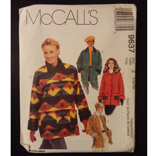 Mccall's 9637 (Lg-XL) misses lined jacket pattern, uncut