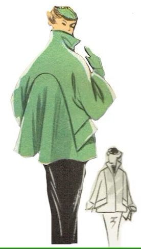 HCC #64 PDF Pattern for 11 1/2" female fashion doll, swing coat with stand up collar