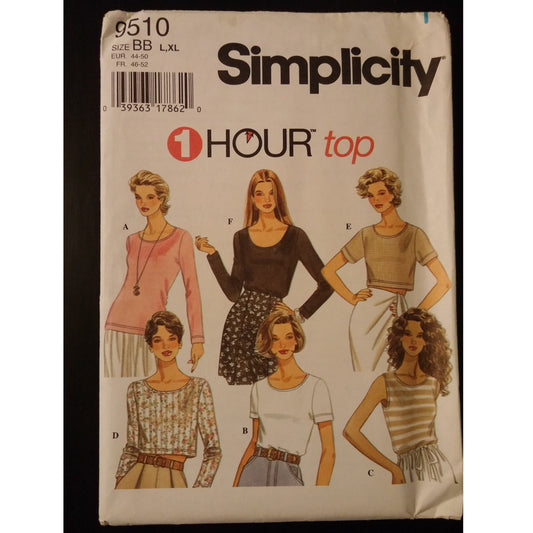 Simplicity 9510 (L, XL) misses top pattern, uncut