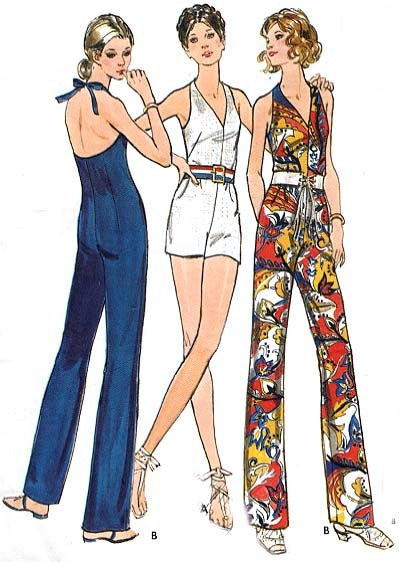 HCC #71 PDF Pattern for 11 1/2" fashion doll, one piece groovy jumpsuit