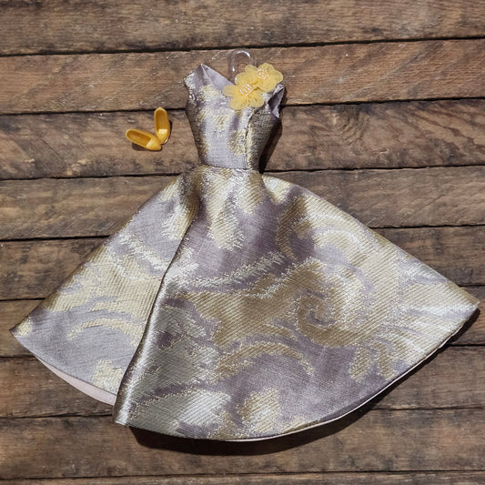 Purple and Gold Gown for 11 1/2" female fashion dolls