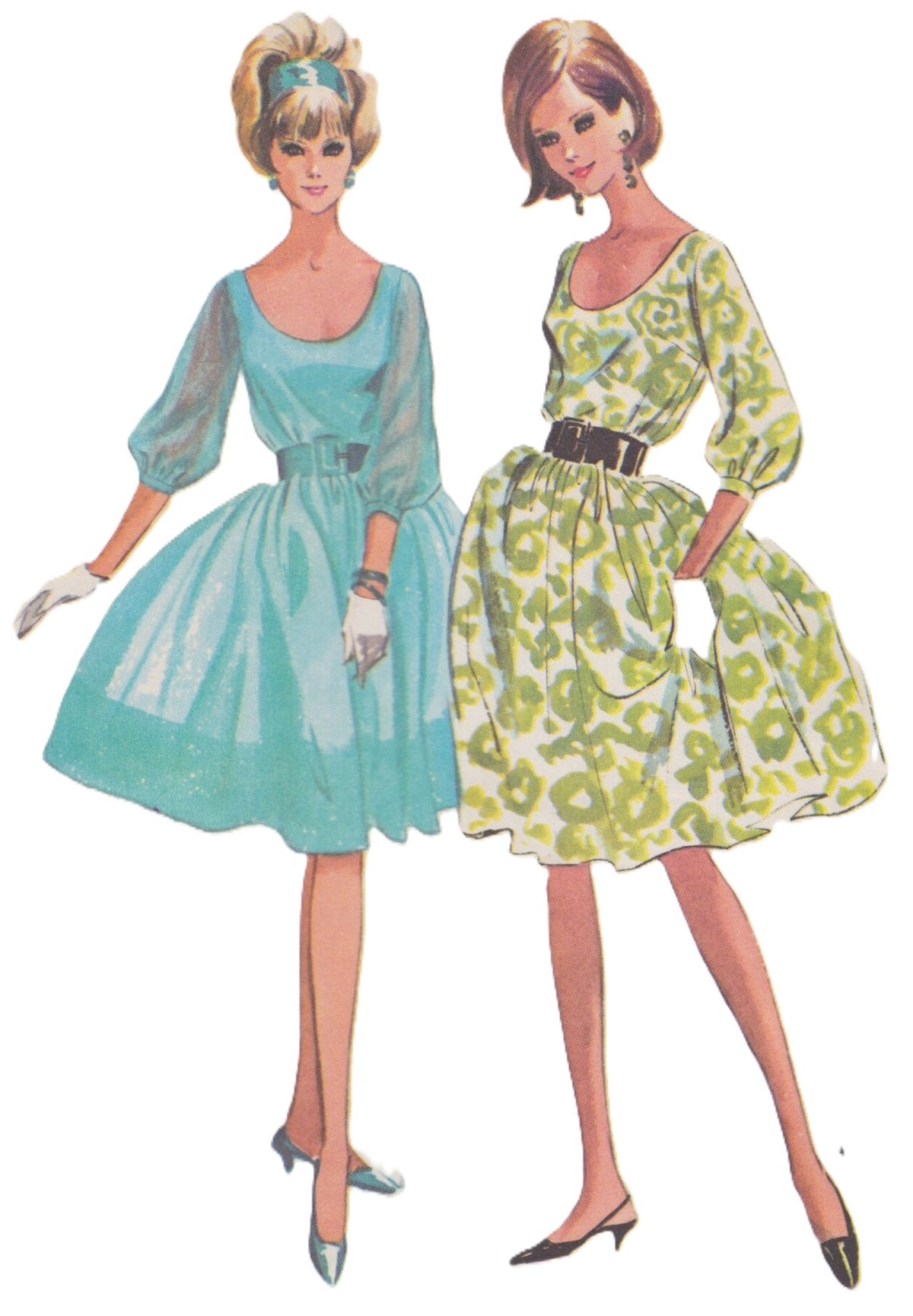 HCC #74 PDF Pattern for 11 1/2" fashion doll, scoop neck dress