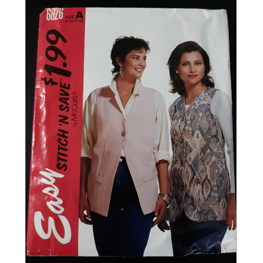 Easy Stitch 'N Save by McCall's 6826 (8-10-12-14) pattern for misses set of vests, uncut