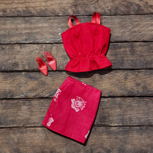 Red Skirt Set for 11 1/2" female fashion dolls
