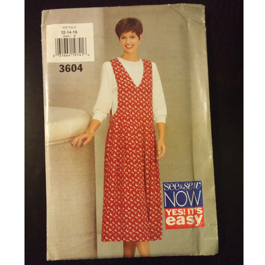 See & Sew 3604 (12-14-16) jumper and top pattern, uncut
