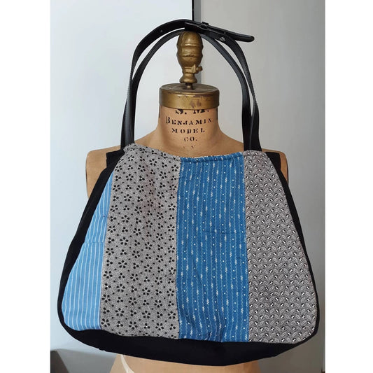 Resurrected Tote Style Handbag from Vintage Quilt and Upcycled Pants