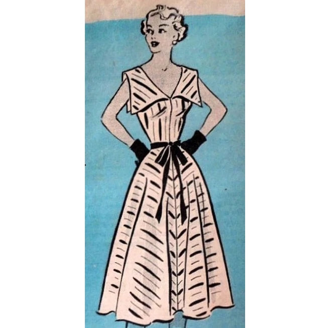 HCC #6 PDF Pattern for 11 1/2" female fashion Doll, wide collar dress