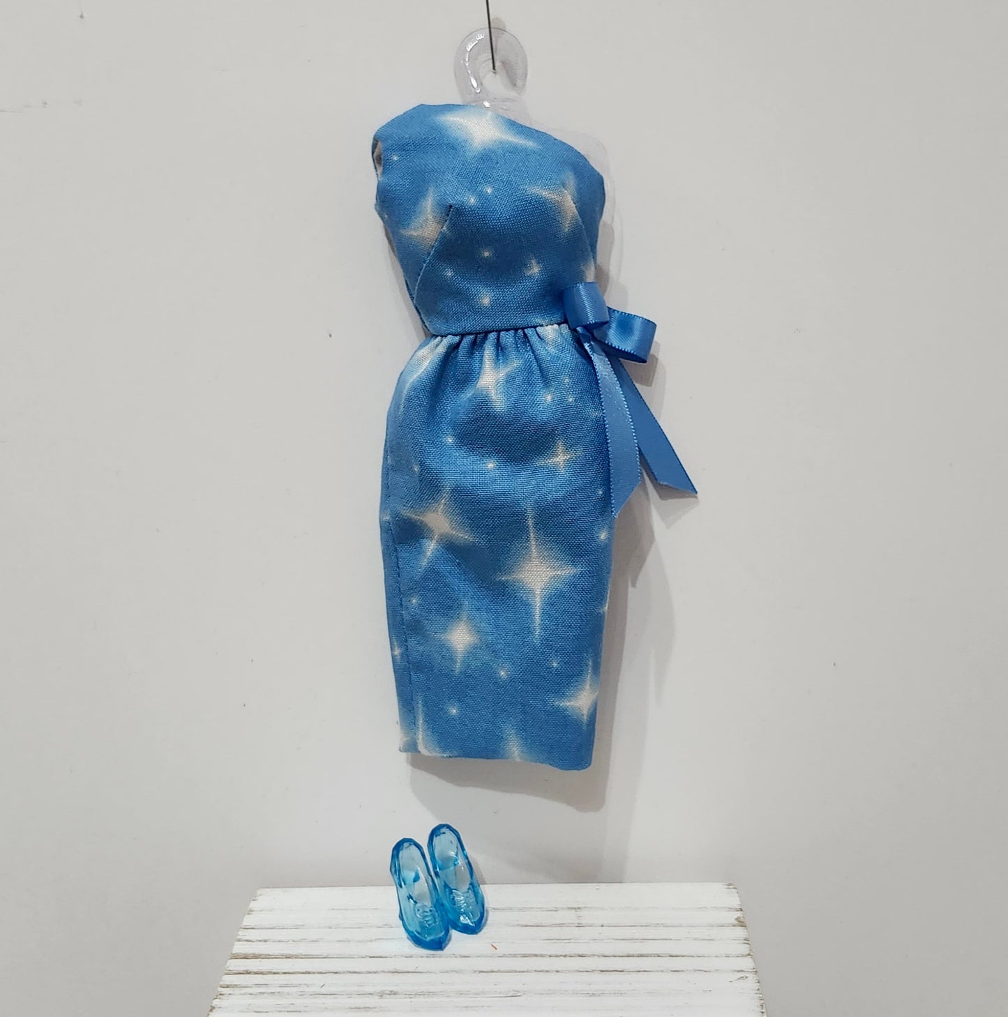 One Shoulder Blue Stars Dress for 11 1/2" female fashion dolls