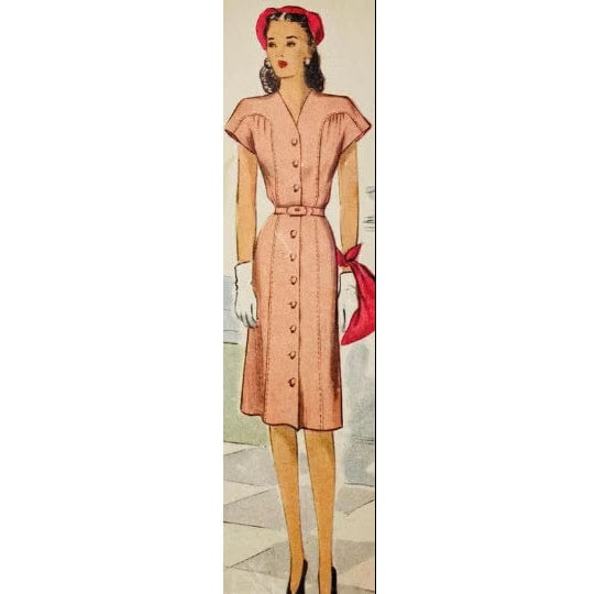 HCC #14 PDF Pattern for 11 1/2" female fashion doll, button down princess seam with bodice gathers