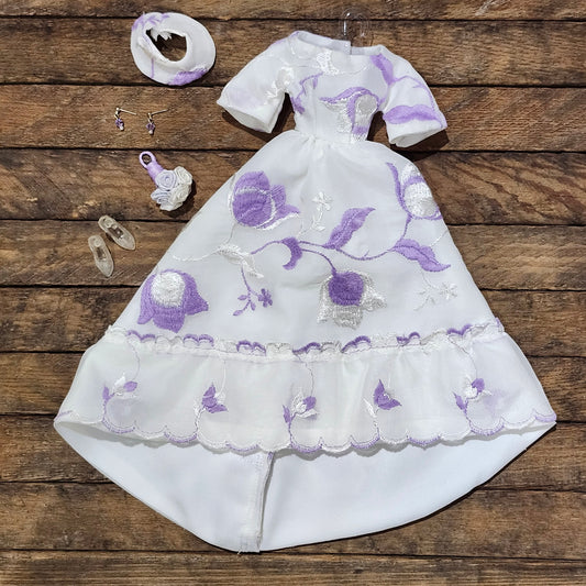 OOAK Lavender Dreams Wedding Gown for 11 1/2" female fashion dolls