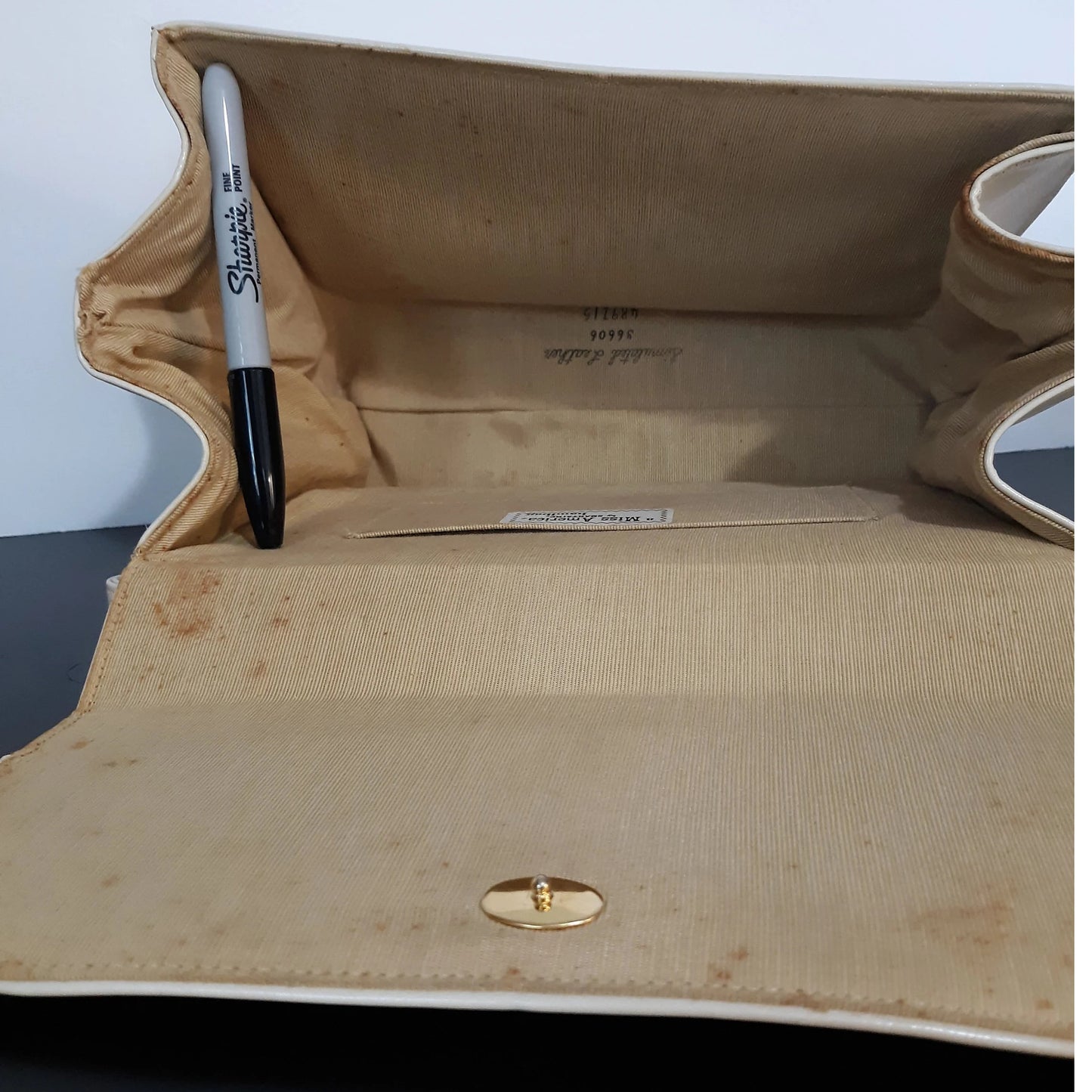 Vintage Cream and Gold Miss America by Smartaire Handbag