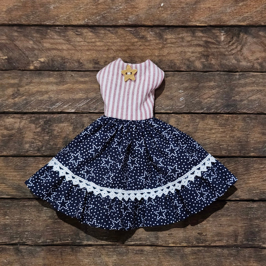 Stars and Stripes Dress for 9" girl fashion dolls