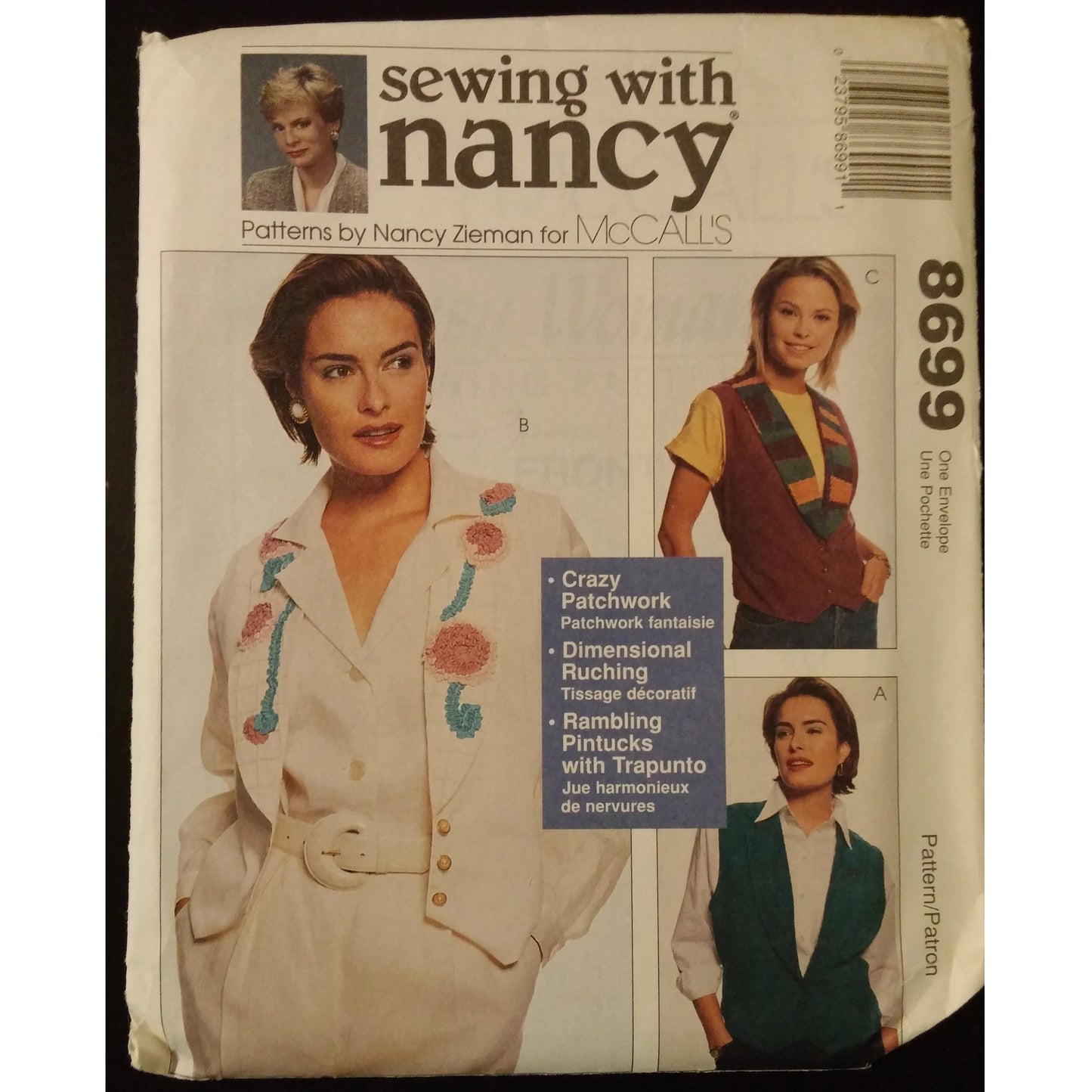 Sewing With Nancy for McCalls 8699 lined vest pattern, uncut