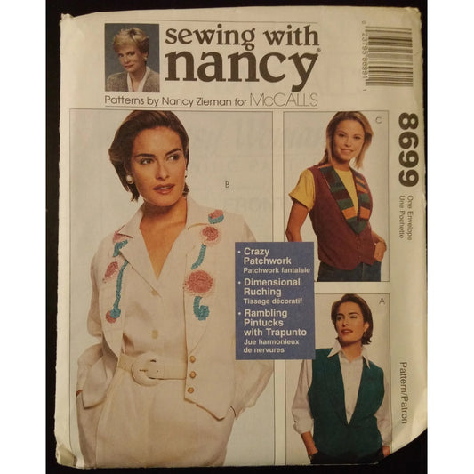 Sewing With Nancy for McCalls 8699 lined vest pattern, uncut