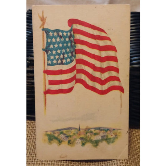 Vintage American Flag postcard dated 1918