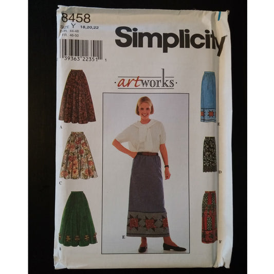 Simplicity 8458 (18-20-22) misses' skirt pattern, uncut