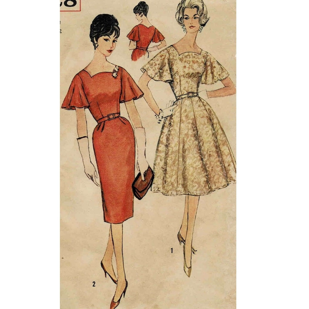 HCC #10 PDF Pattern for 1:6 female fashion doll, Flutter Sleeve Dress 3 ways