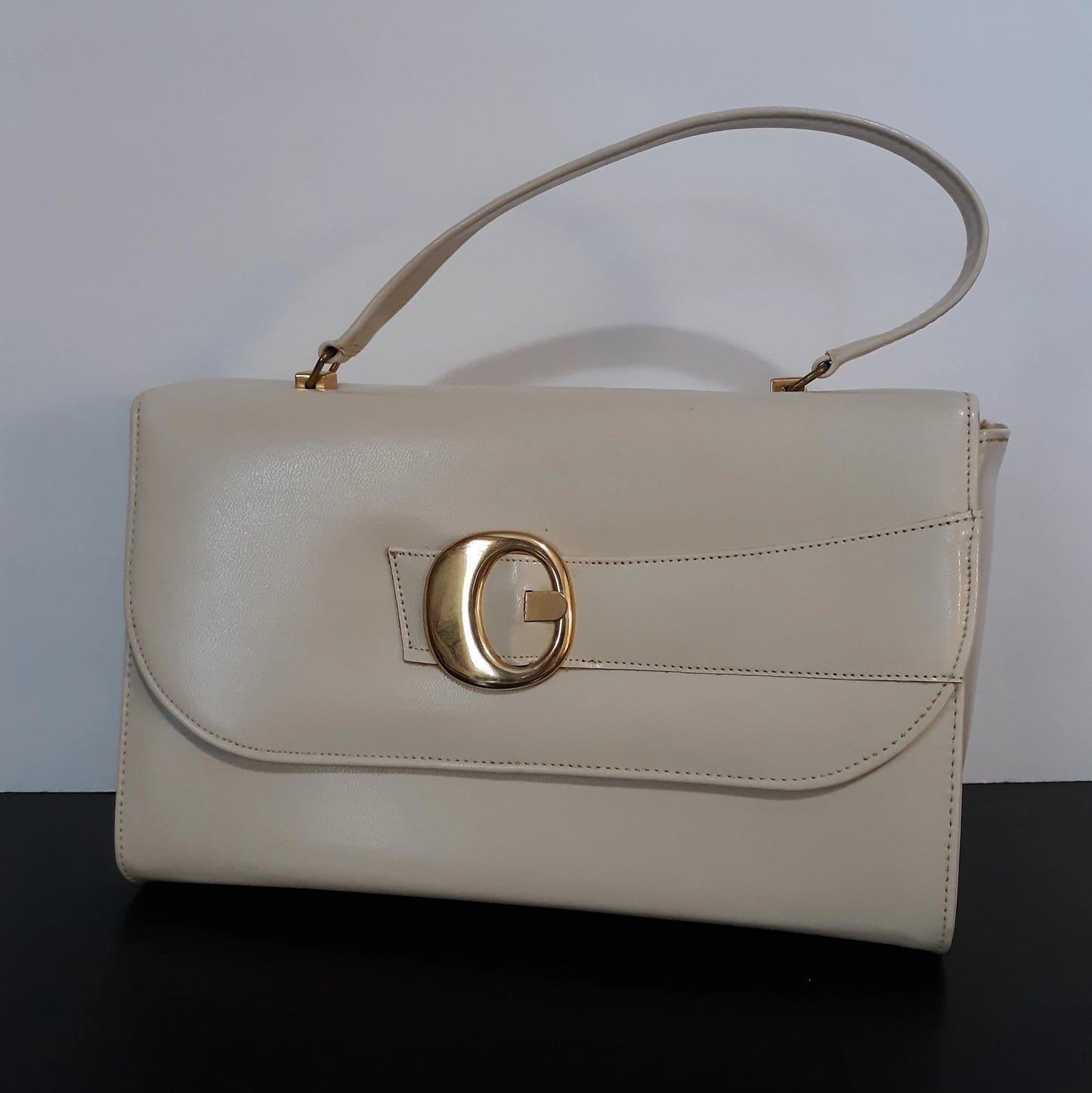 Vintage Cream and Gold Miss America by Smartaire Handbag