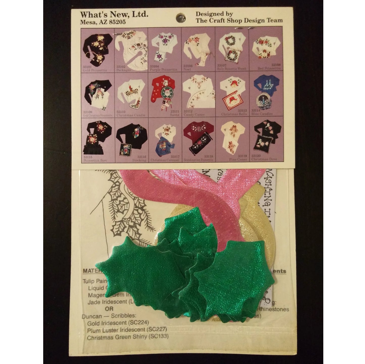 Glitzy Shirts Iron On Applique Kit S33109 Christmas Ornaments