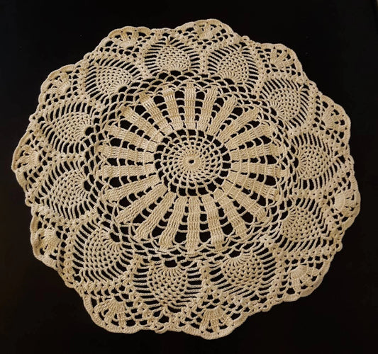 Vintage Large Round (16") Cream Doily