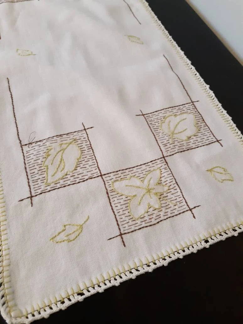 Vintage Leaf Table Runner/Dresser Scarf