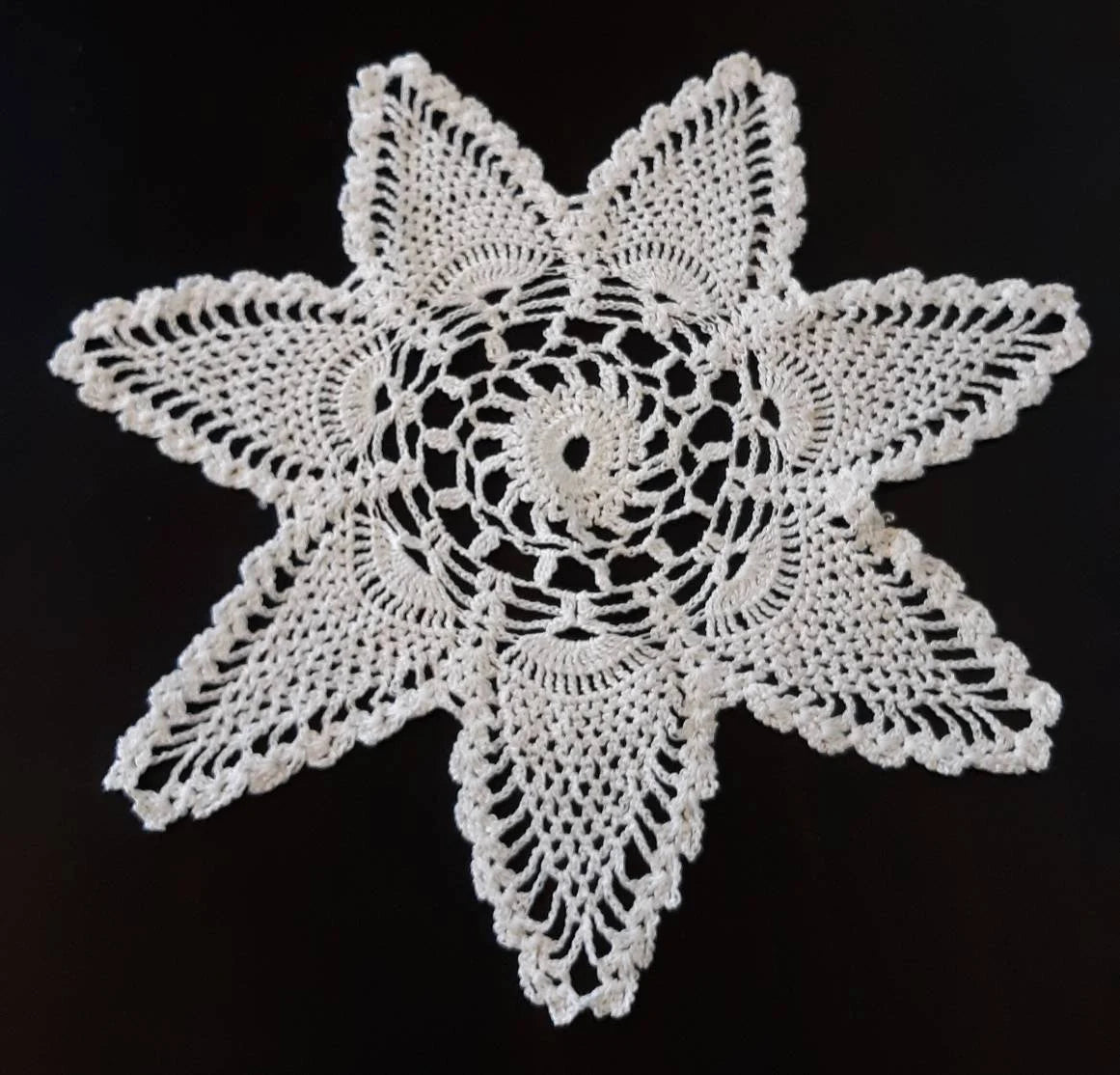 Set of 2 Vintage White Crocheted Doilies