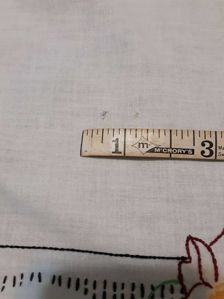 Floral Stitched Vintage Tablecloth