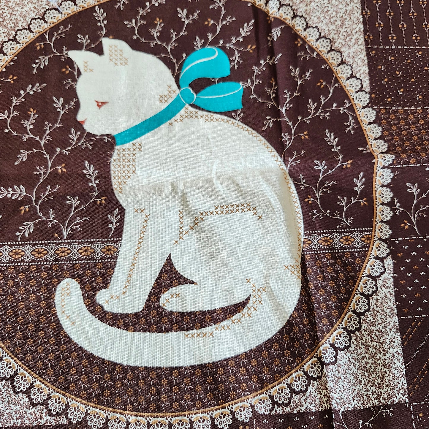 Cat "Simple Treasures Pillow" Cut and Sew Panel