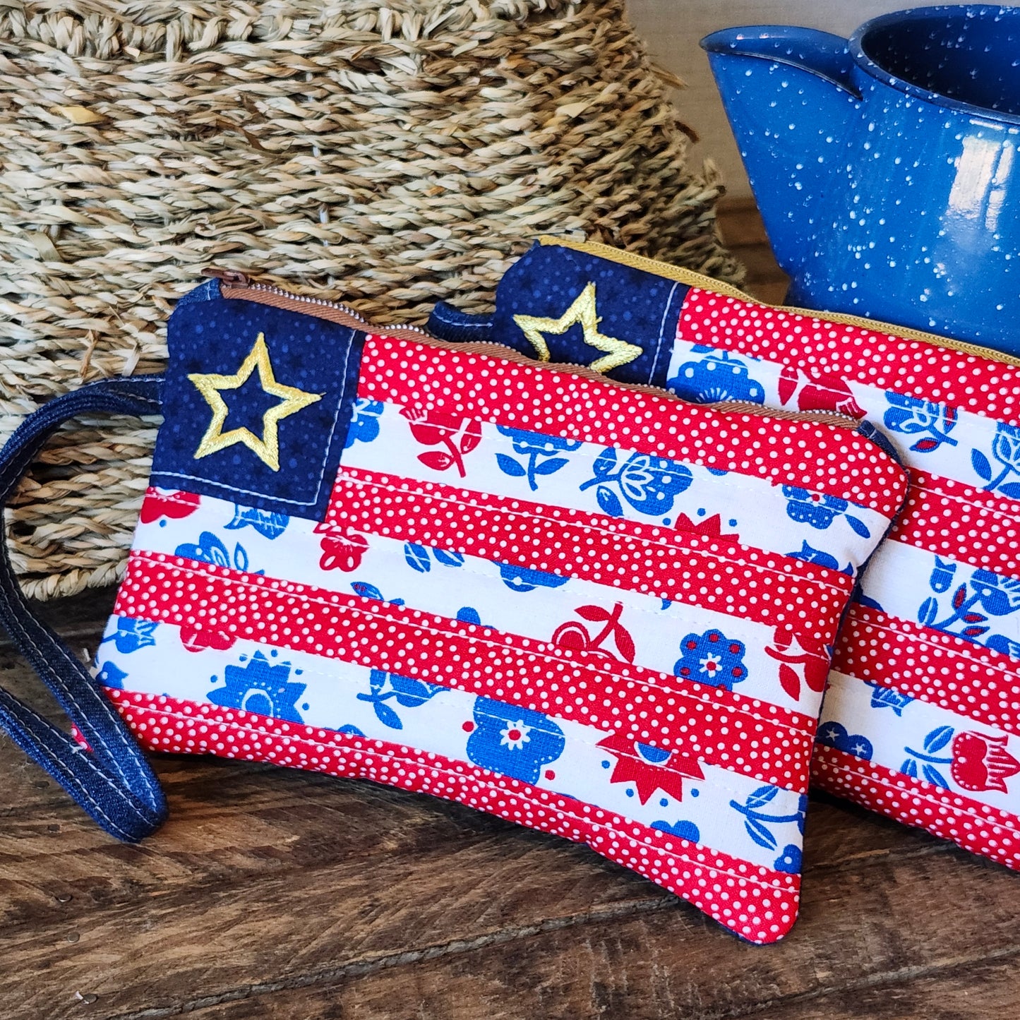 Red White and Blue Patriotic Flag Pouch