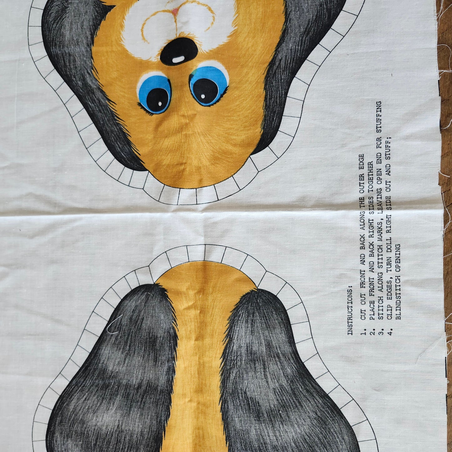 Cute Dog Cut and Sew Panel
