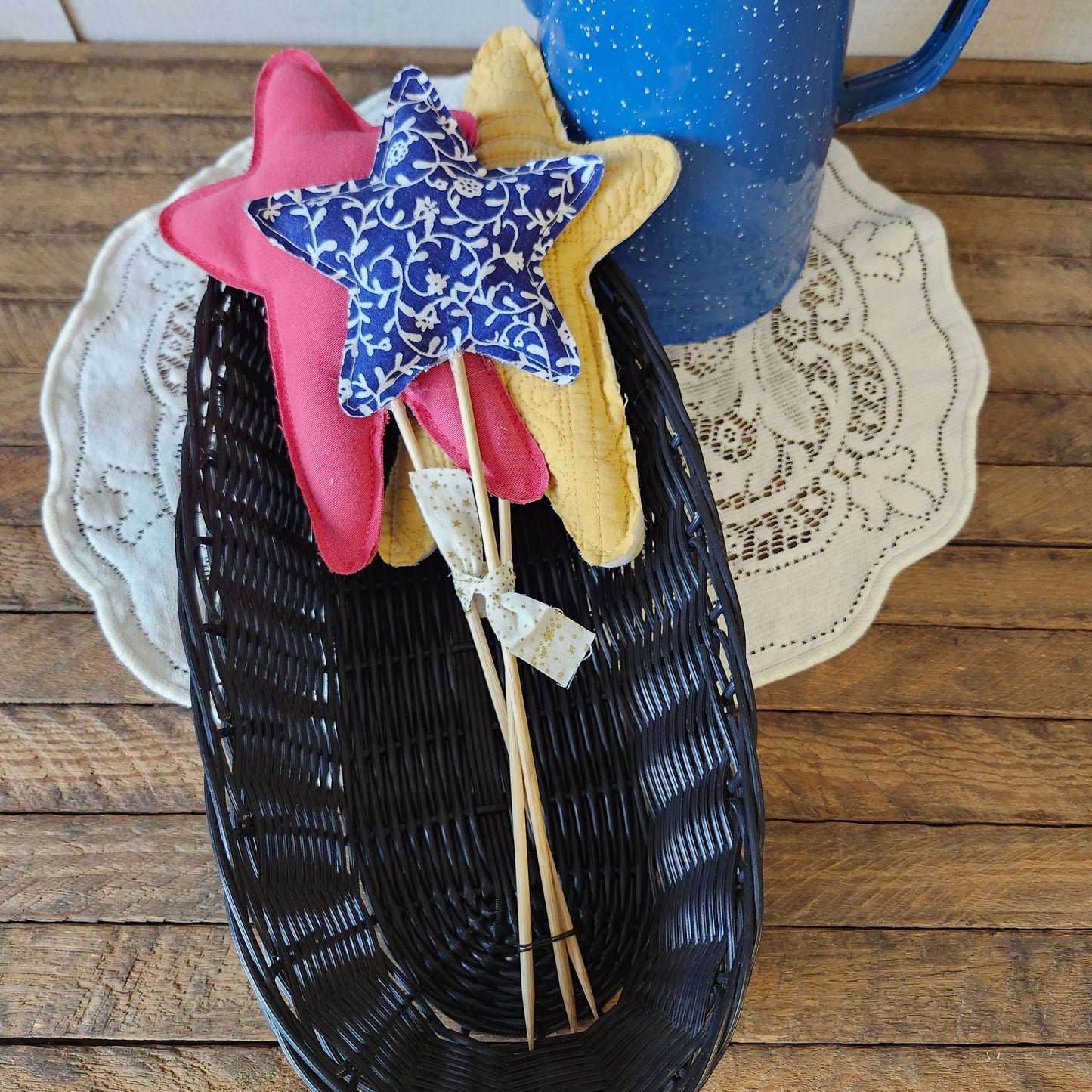 Red, Blue, and Gold Stars, set of 3