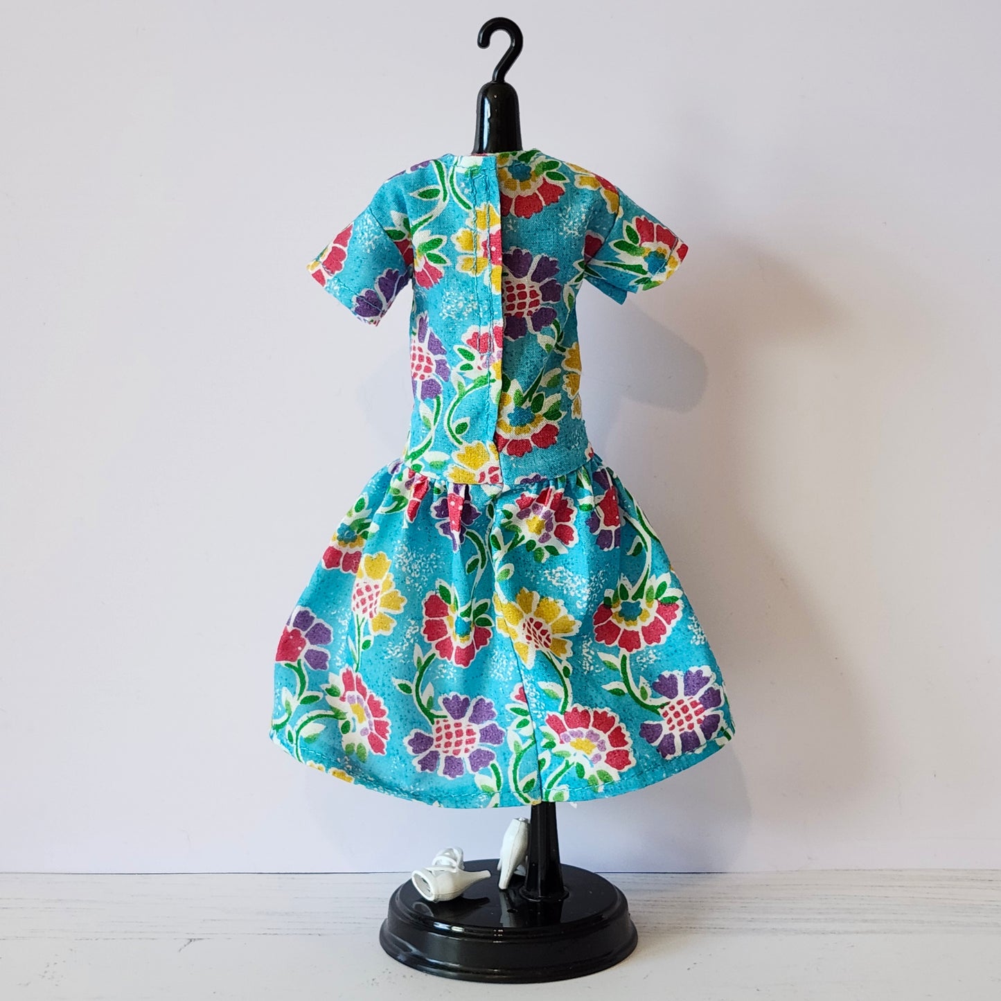 Lace and Turquoise Drop Waist Dress for 11 1/2" fashion dolls
