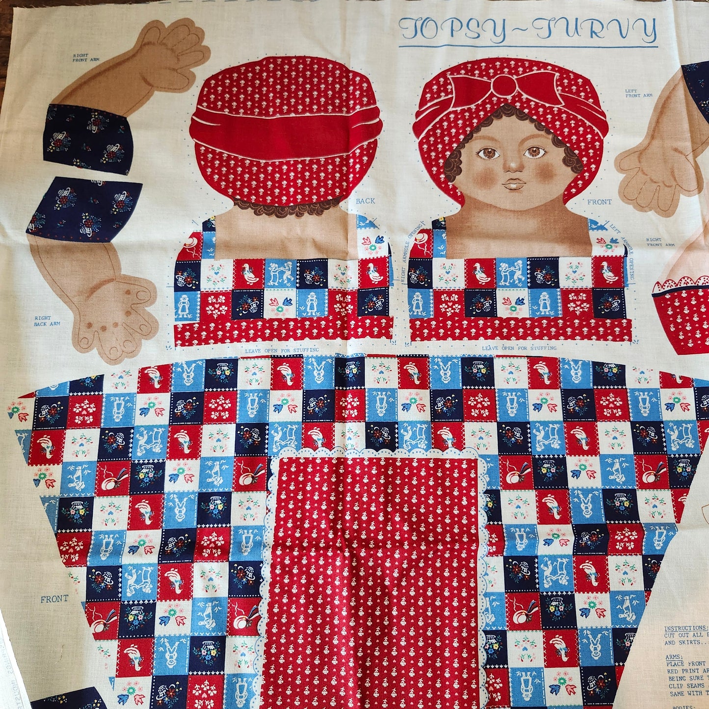 Topsy Turvy Doll Rose & Marie Cut and Sew Panel