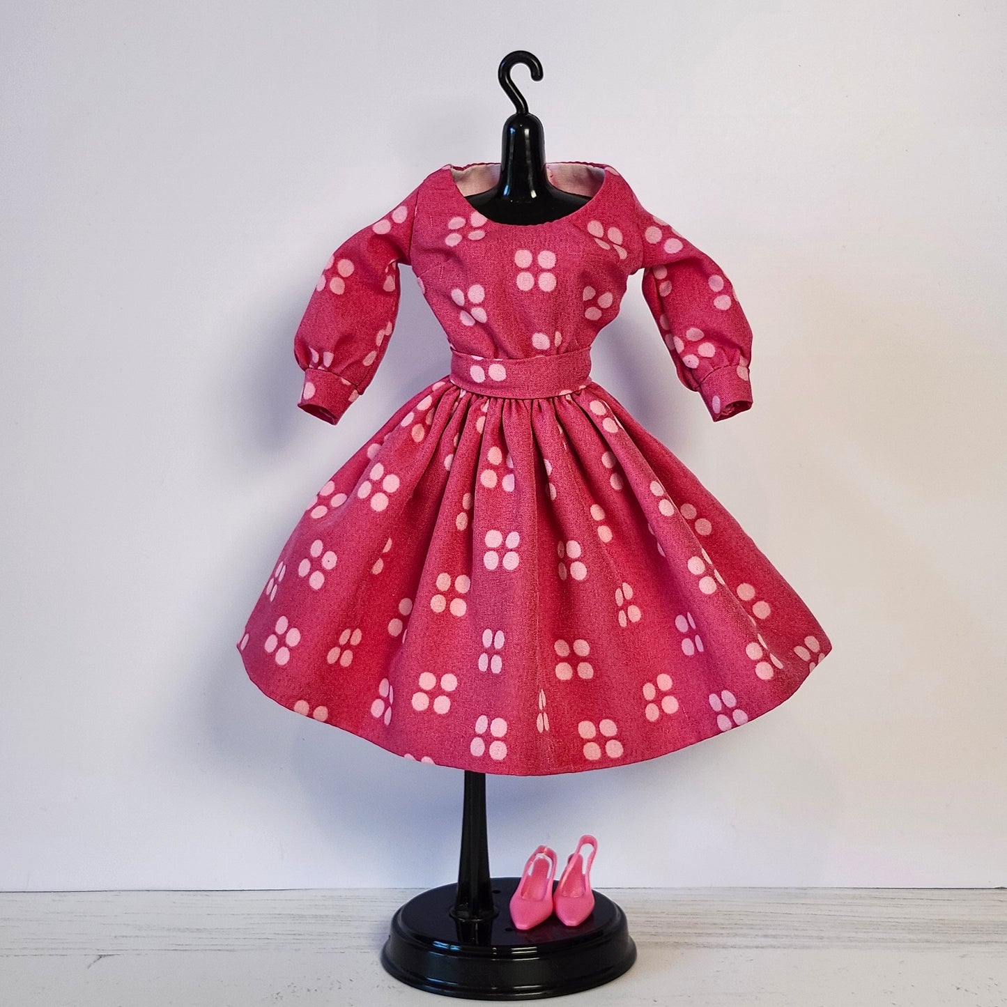 Pink Dots Scoop Neck Dress for 11 1/2" fashion dolls