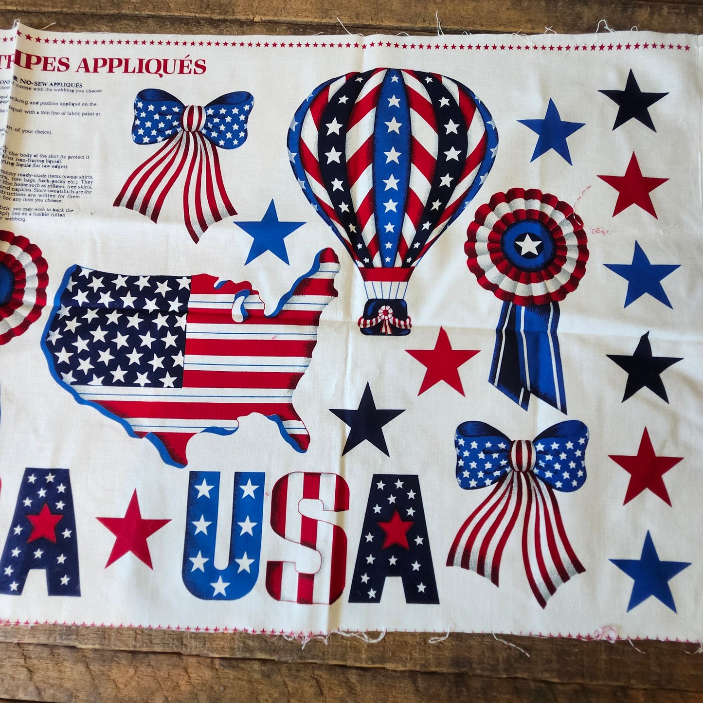 Stars and Stripes Appliques Cut and Sew Panel