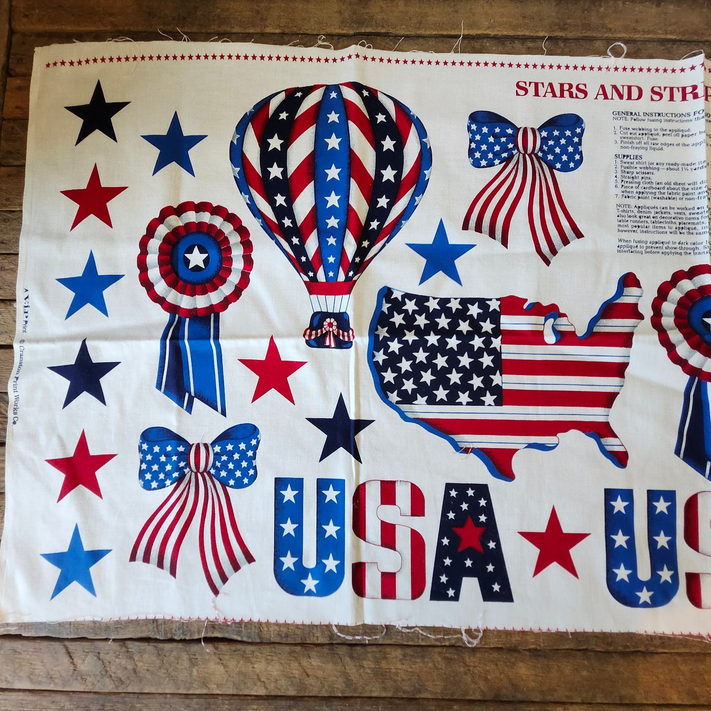 Stars and Stripes Appliques Cut and Sew Panel