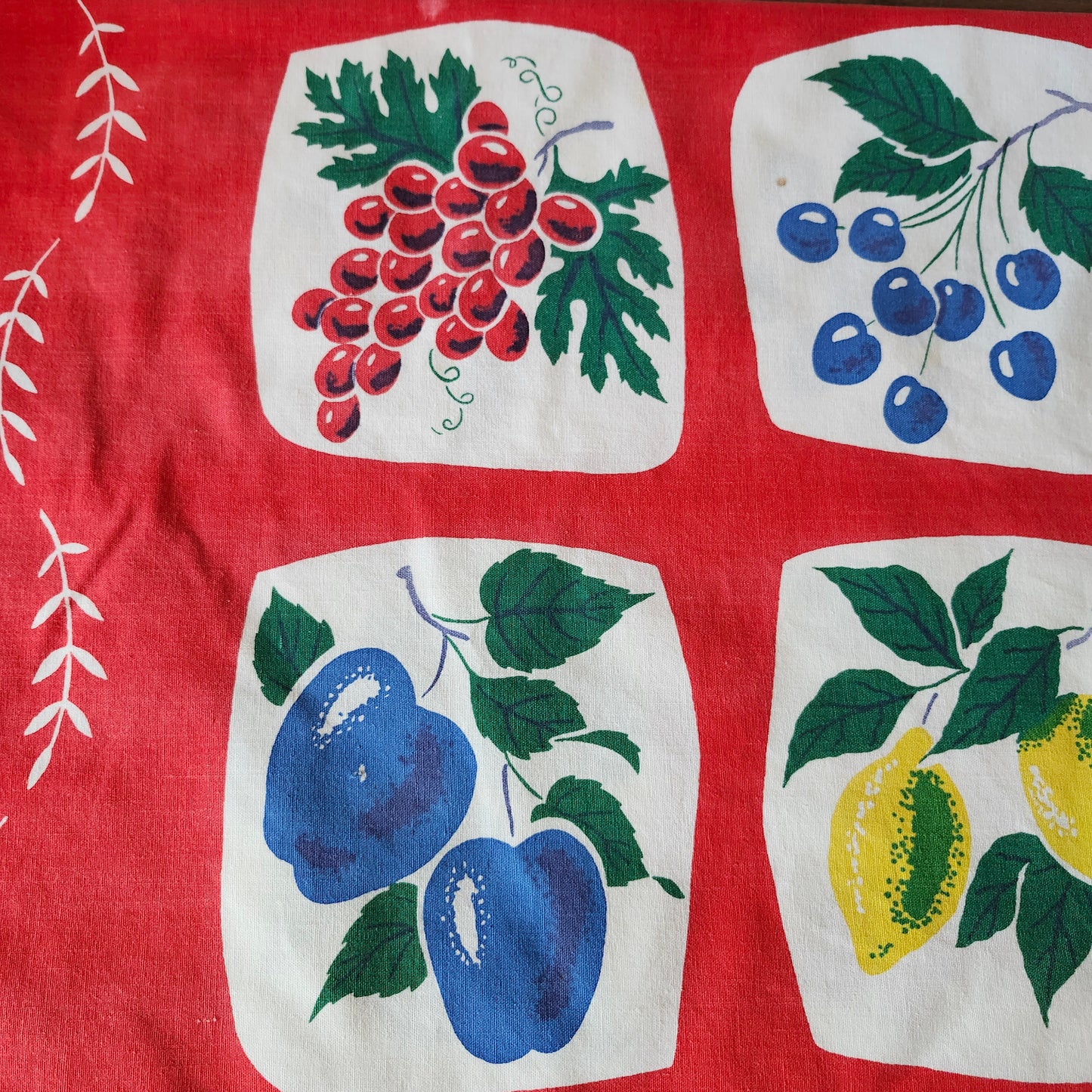 Colorful Fruits Vintage Tablecloth