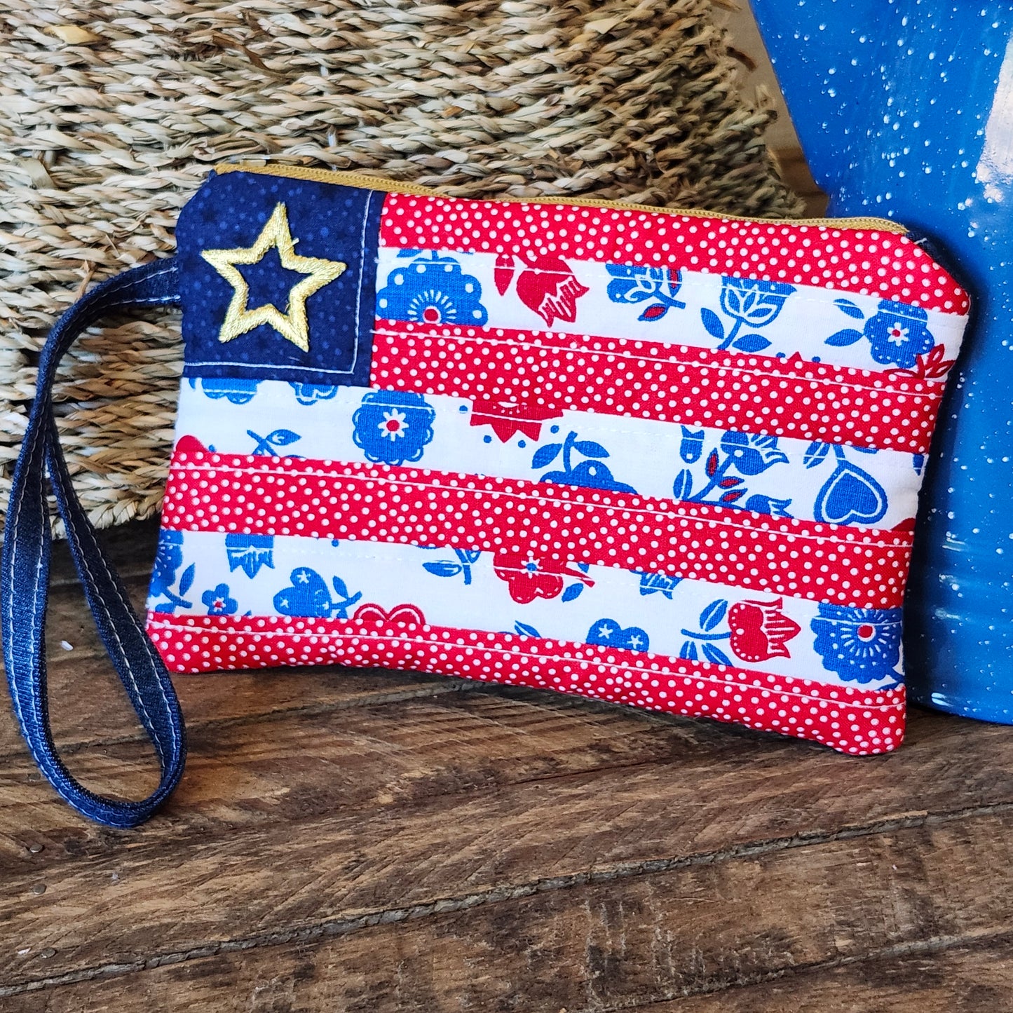 Red White and Blue Patriotic Flag Pouch