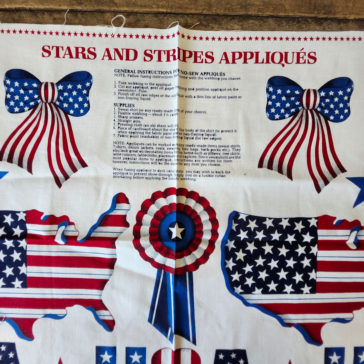 Stars and Stripes Appliques Cut and Sew Panel
