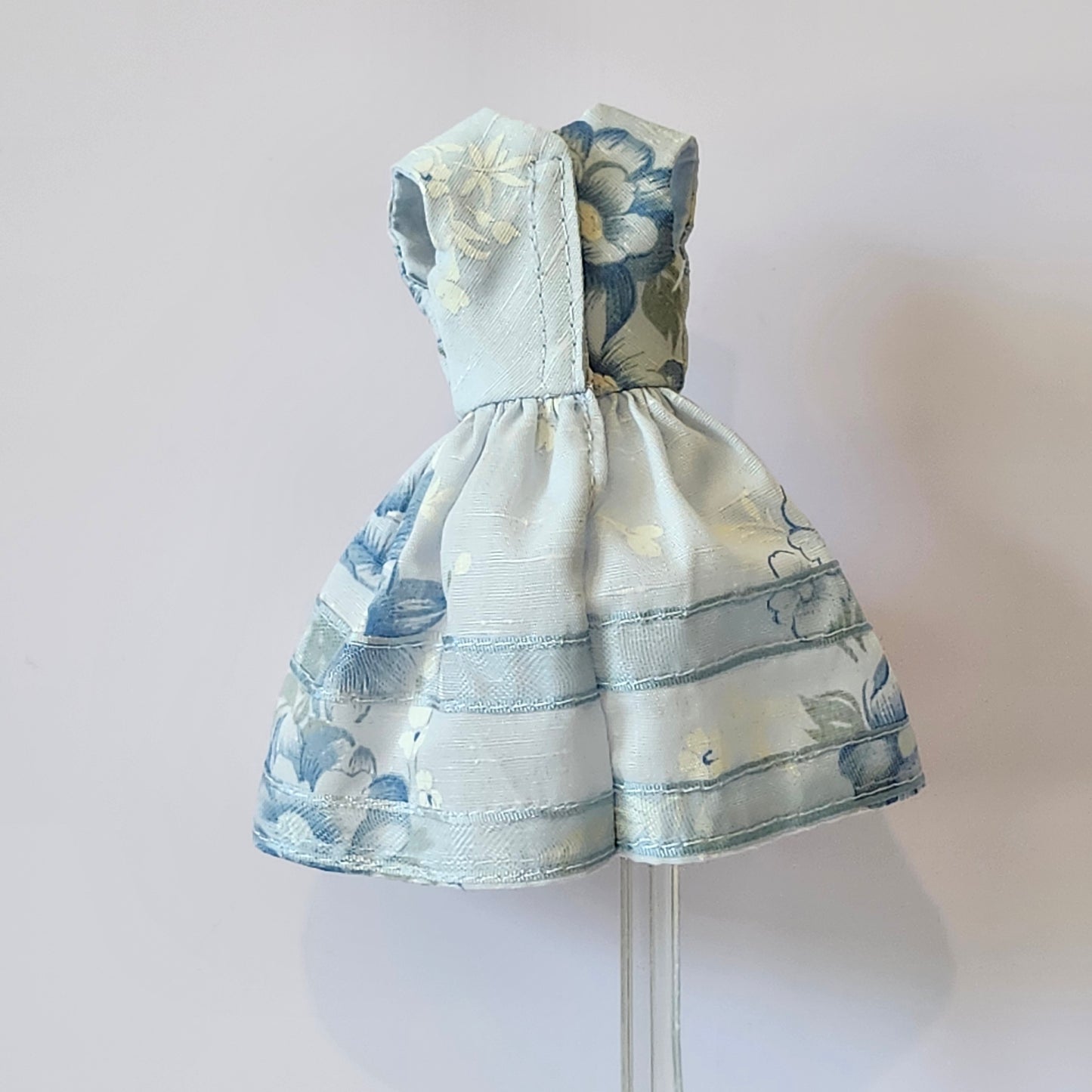 Blue Floral Dress for 9" fashion dolls