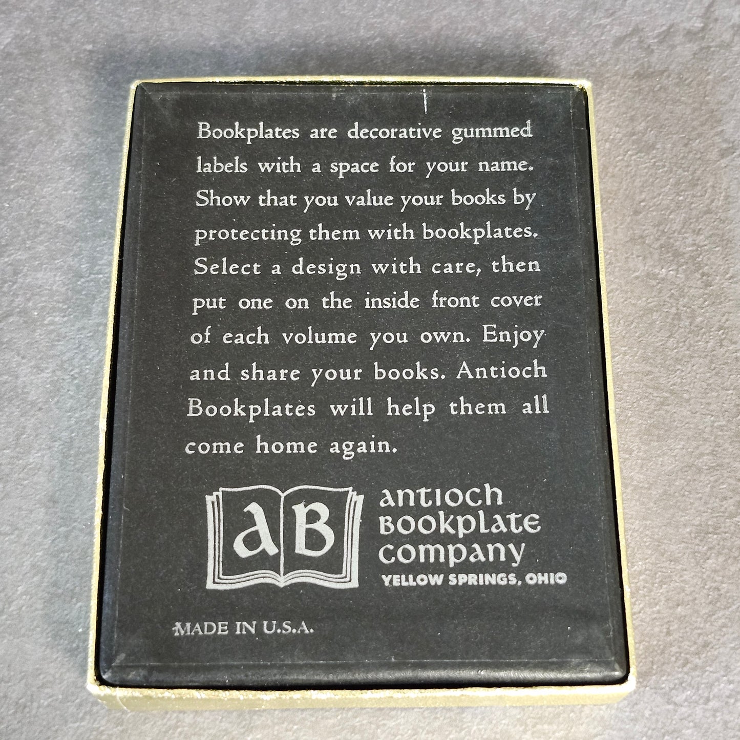 Box of Vintage Bookplates from the Antioch Bookplate Company