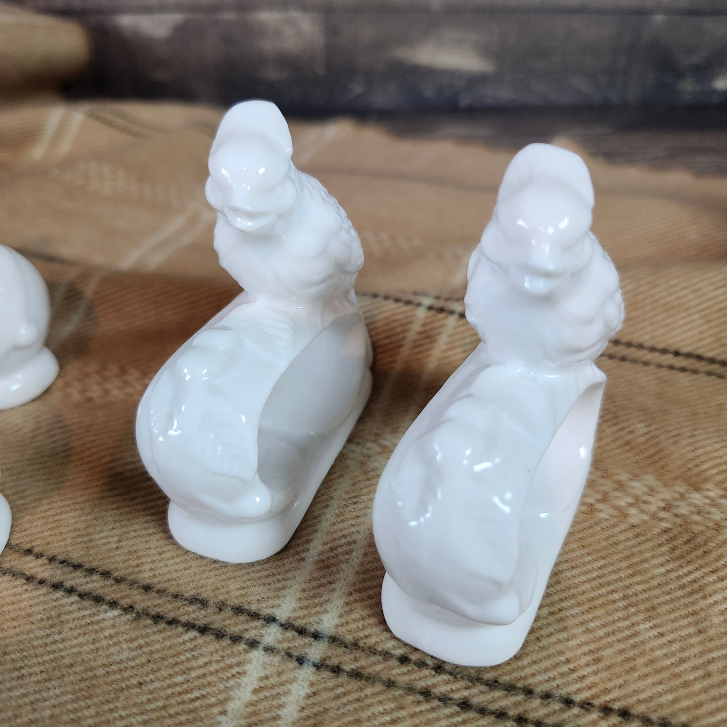 White Bird Napkin Rings, Vintage Bone China, set of 4