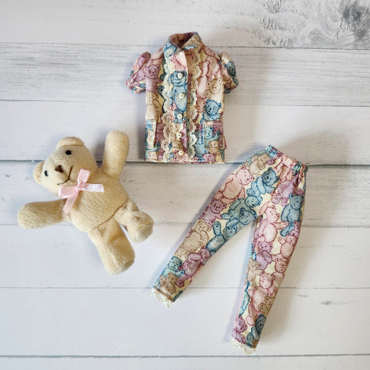 Teddy Bear Pajamas for 11 1/2" fashion dolls