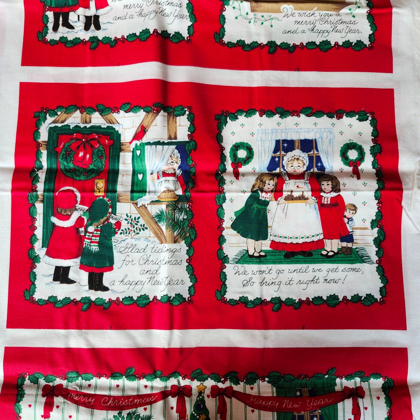 Christmas Book "We Wish you a Merry Christmas" Cut and Sew Panel