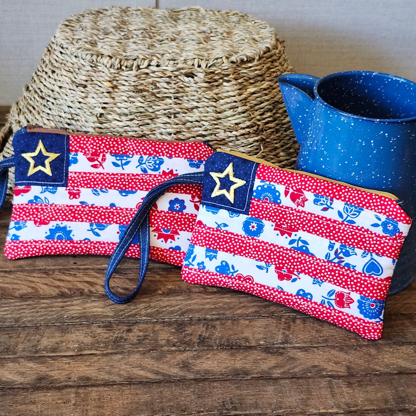 Red White and Blue Patriotic Flag Pouch