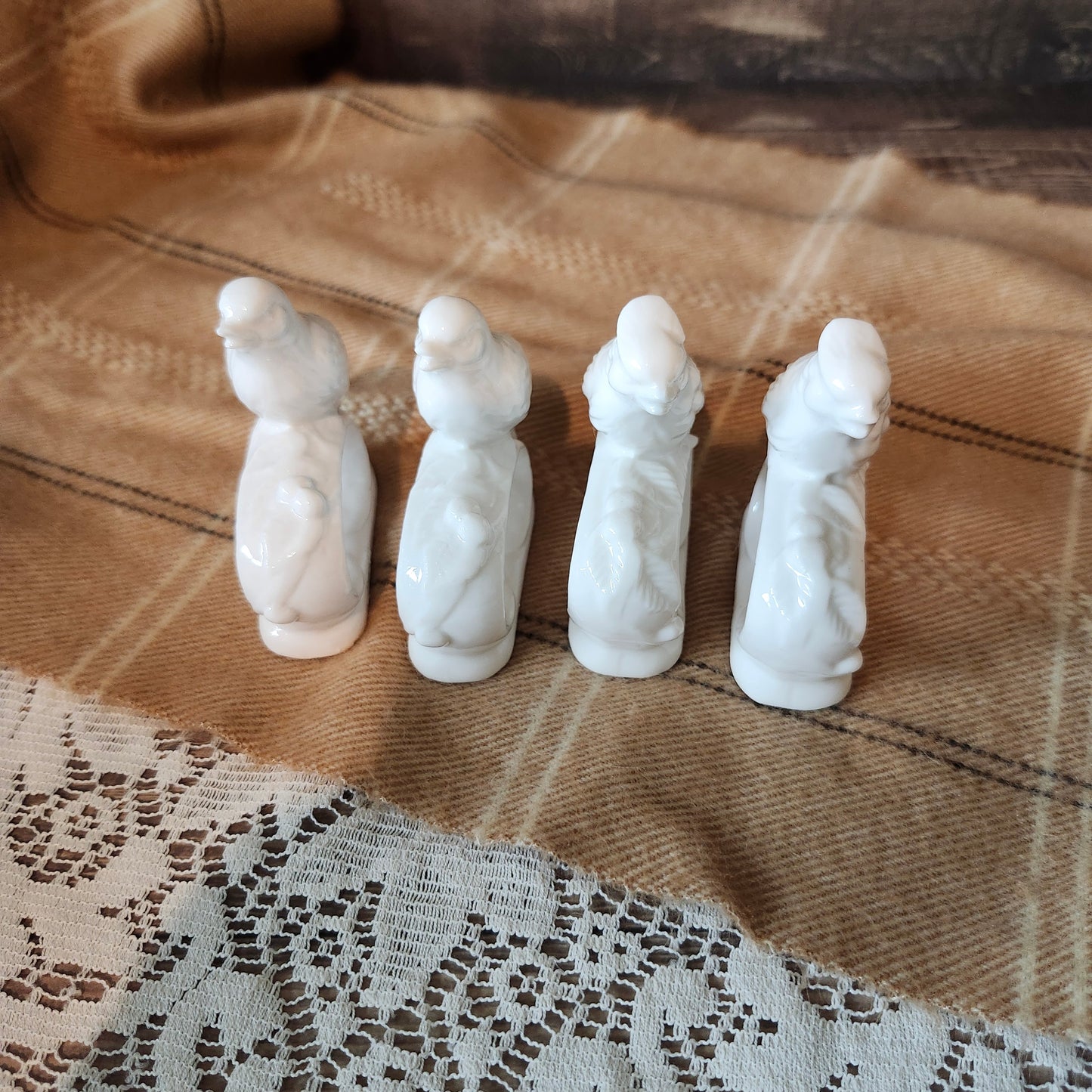White Bird Napkin Rings, Vintage Bone China, set of 4