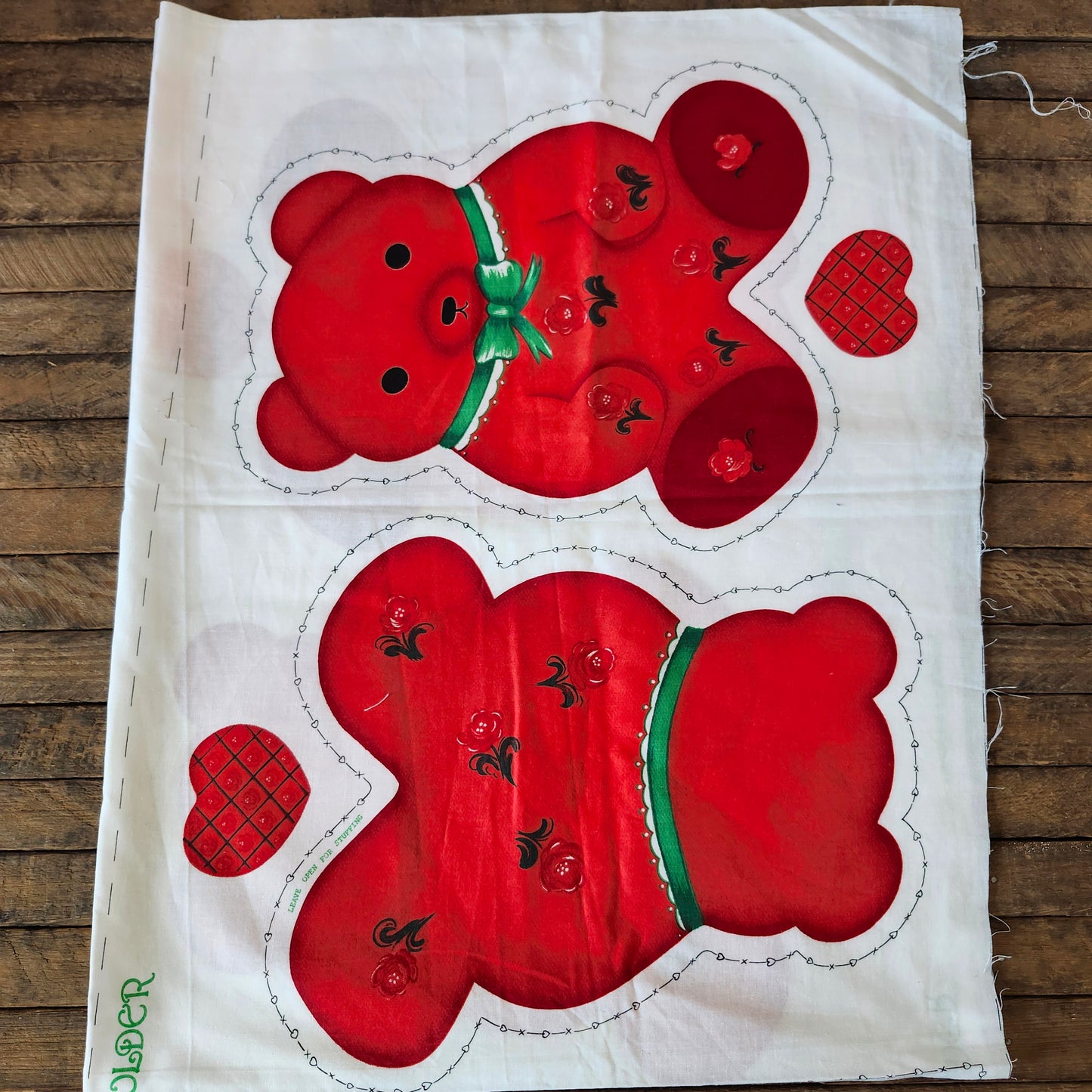 Country Bear Towel Holder Cut and Sew Panel