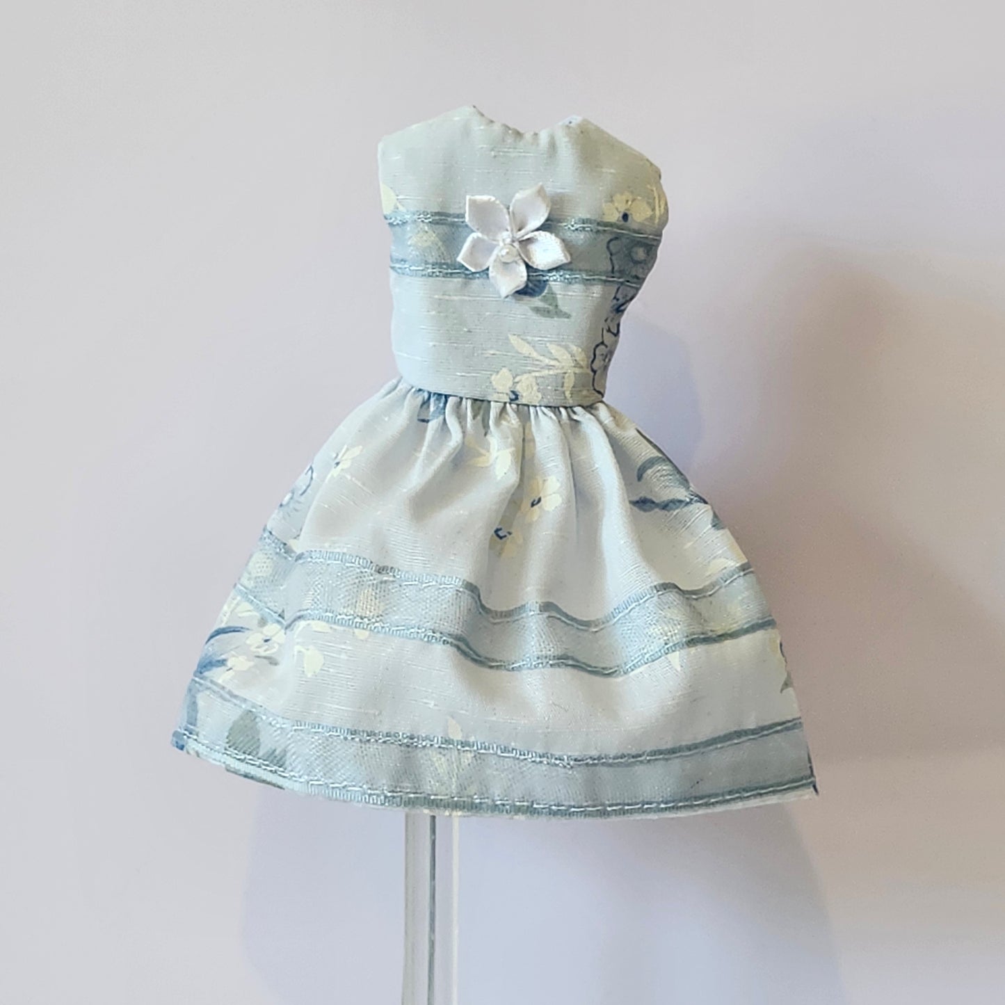Blue Floral Dress for 9" fashion dolls