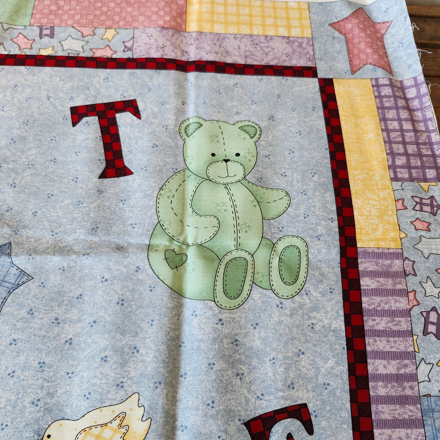 Animals and Letters Baby Quilt Cut and Sew Panel